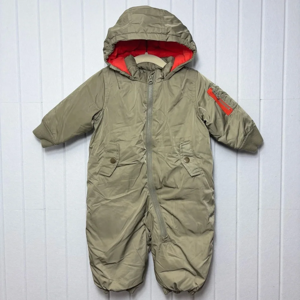 GAP‎ Baby Gap Olive Green Snowsuit Size 6-12 Months